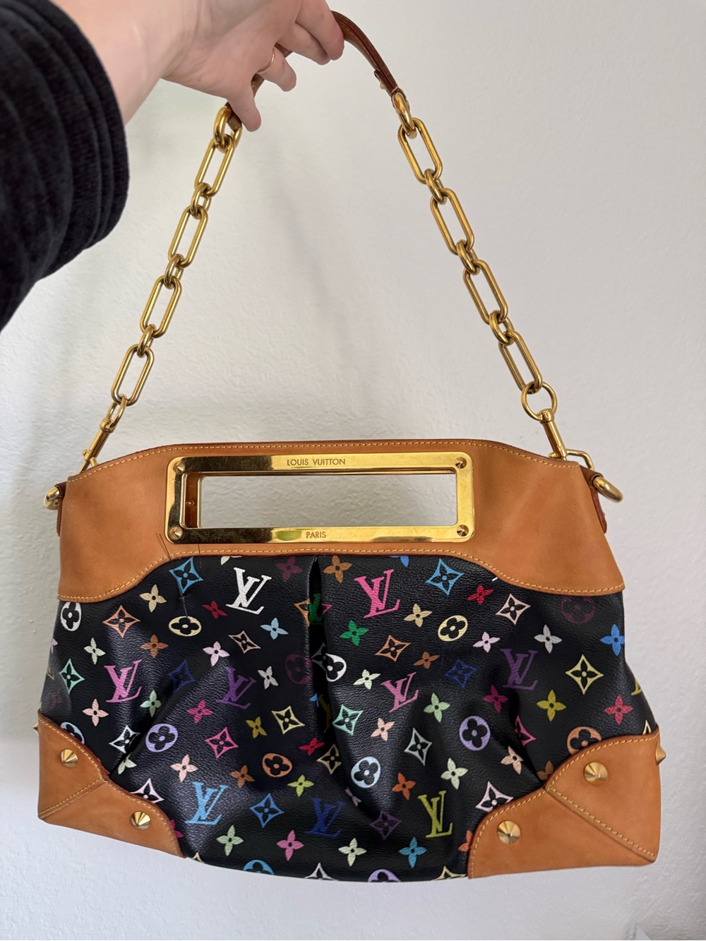 Louis Vuitton Multicolor Monogram Canvas and Brown Leather Shoulder Bag